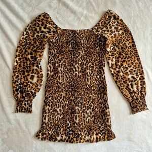 GUESS Leopard Brown and Black Patterned Dress Large Ladies Sexy Mini Streatchy